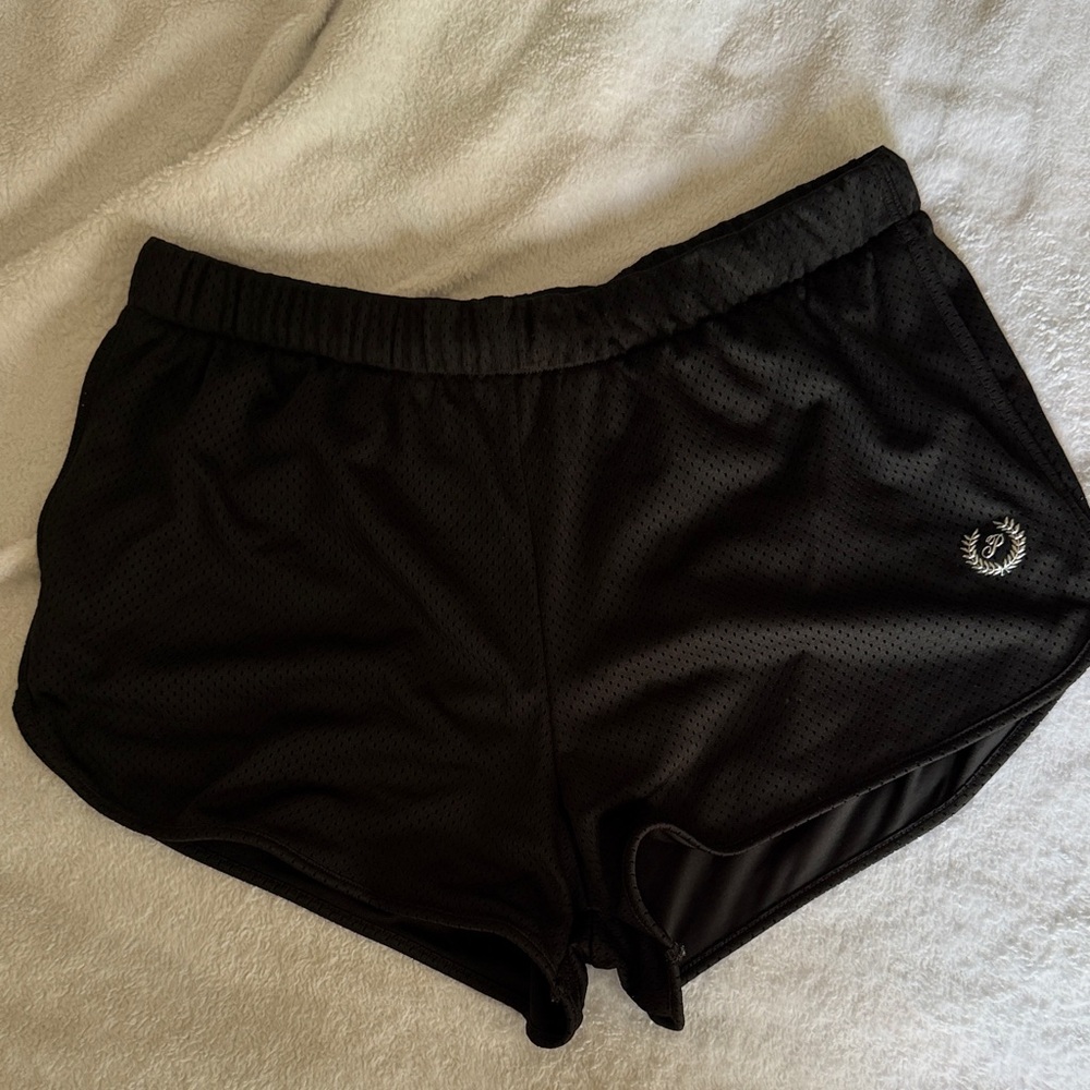 PINK Victoria's Secret Black Mesh Athletic Shorts
